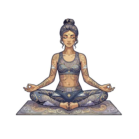 eine Frau in der Yoga-Stellung Schmetterling